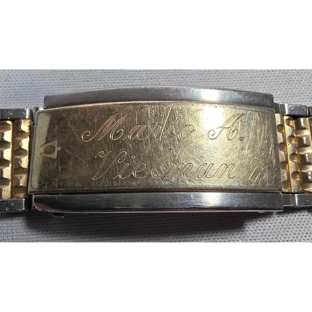 Bulova Set-O-Matic Watch Men 35mm Silver Dial Two Tone Daydate Automatic